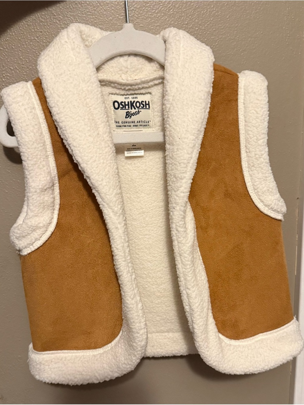OshKosh Kids Cream & Tan Vest